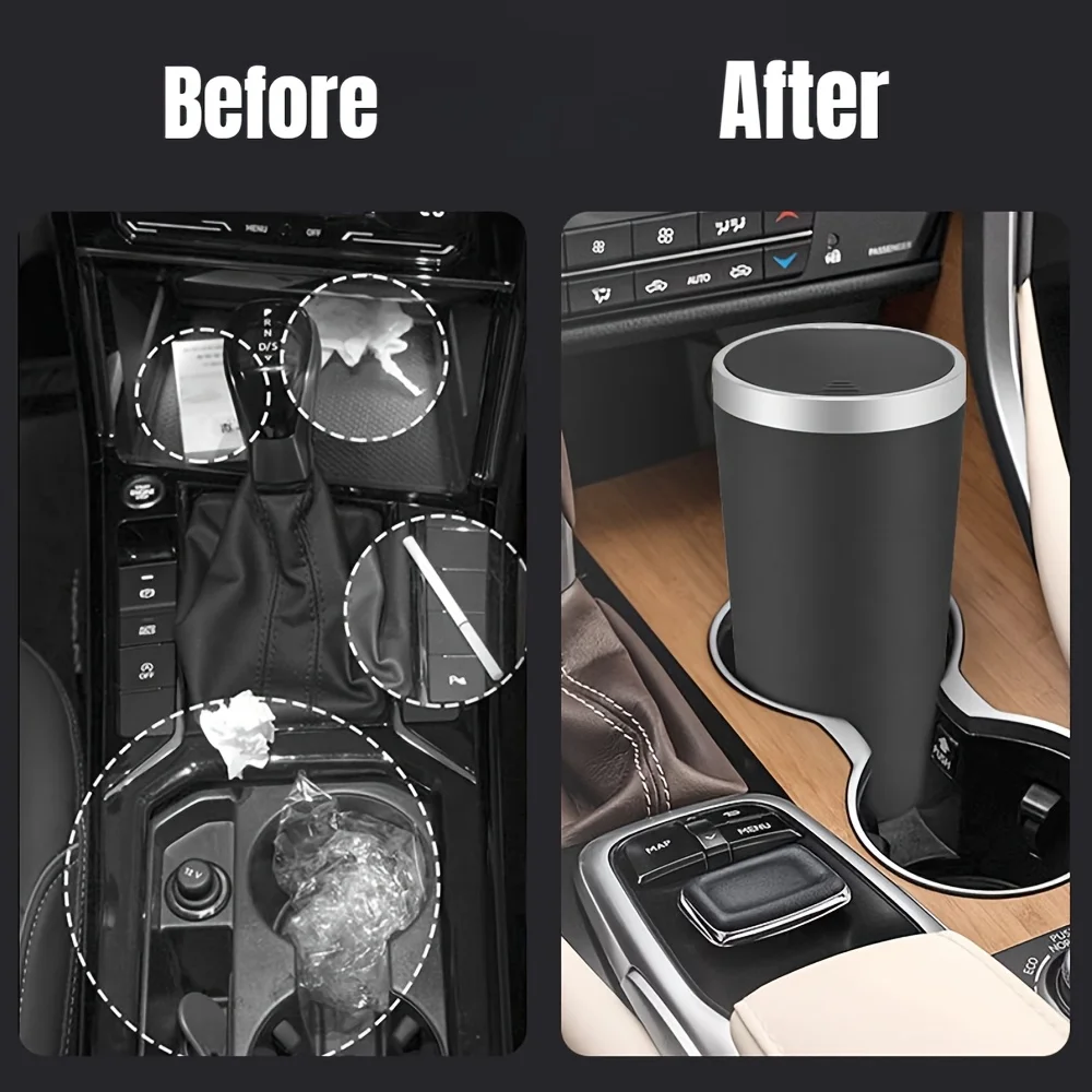 Waterproof Car Trash Can With Lid - Mini poubelle de voiture compacte et