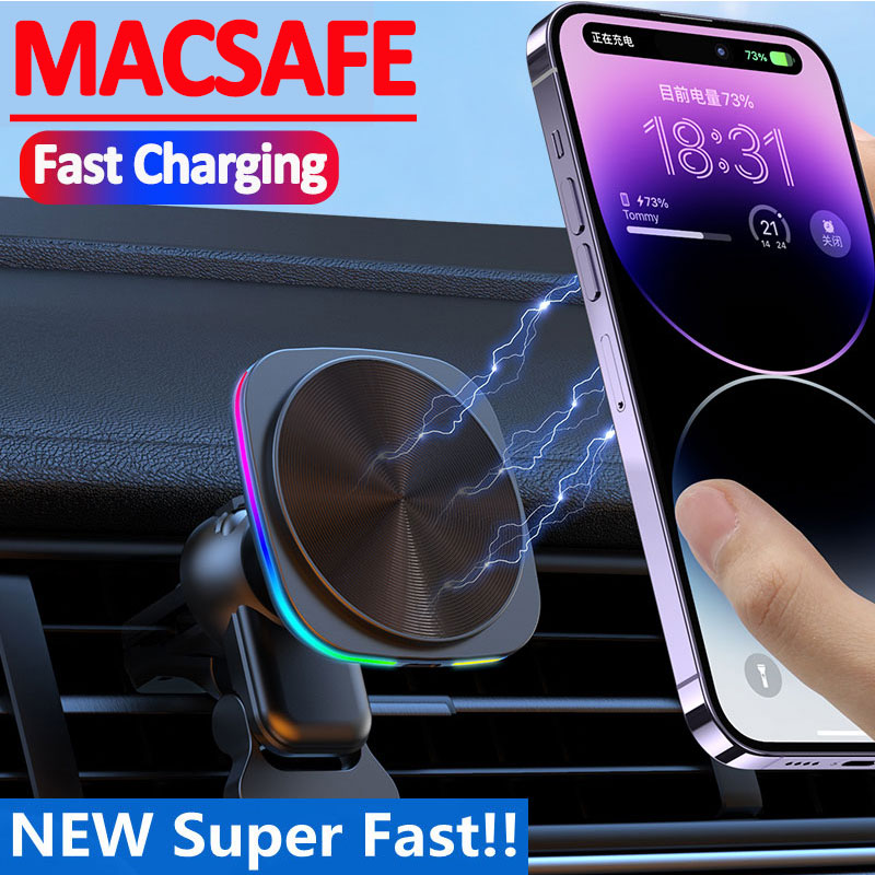 Wireless Car Charger Mount Fast Charging - Support de charge rapide magnétique sans