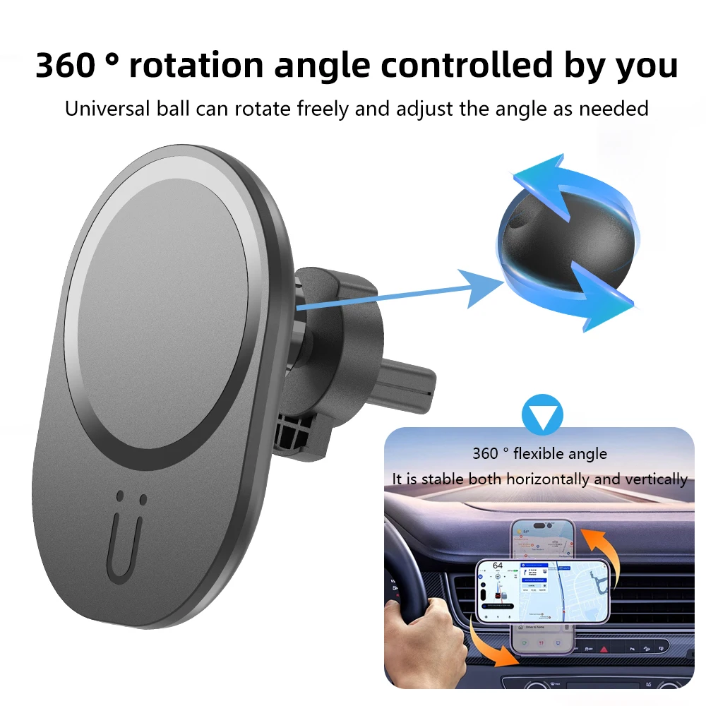 Magnetic Phone Holder For Car Vent - Mini chargeur de voiture magnétique sans