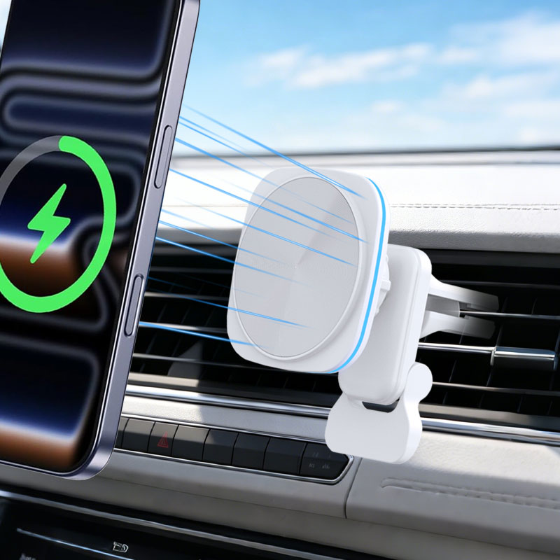 Wireless Car Charger Mount Fast Charging - Chargeur magnétique sans fil 15W pour