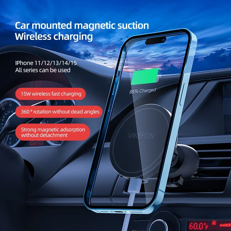 Support de téléphone pour char - Wireless Car Charger Mount Fast Charging avis et prix